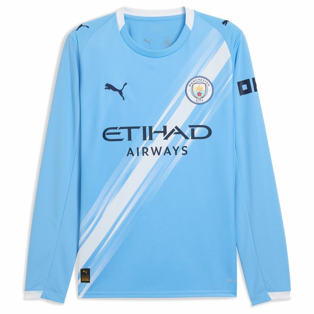 Manchester City 2025/26 Home Replica Long Sleeve Jersey