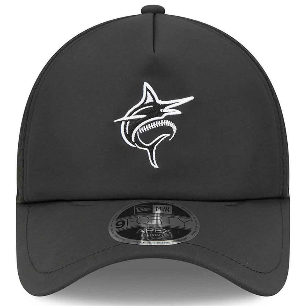 Black Miami Marlins New Era 2026 Batting Practice Alternate Apex 9FORTY Adjustable Hat