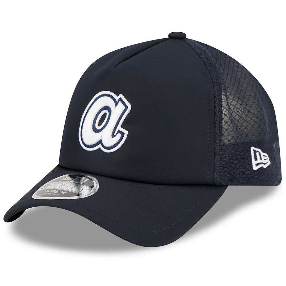 Navy Atlanta Braves New Era 2026 Batting Practice Alternate Apex 9FORTY Adjustable Hat