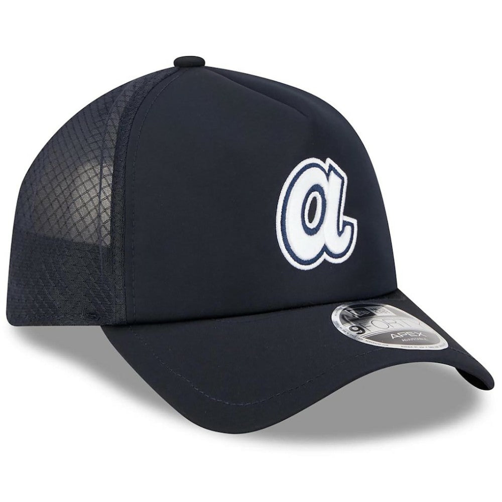 Navy Atlanta Braves New Era 2026 Batting Practice Alternate Apex 9FORTY Adjustable Hat
