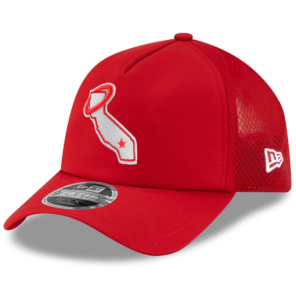 Red Los Angeles Angels New Era 2026 Batting Practice Alternate Apex 9FORTY Adjustable Hat