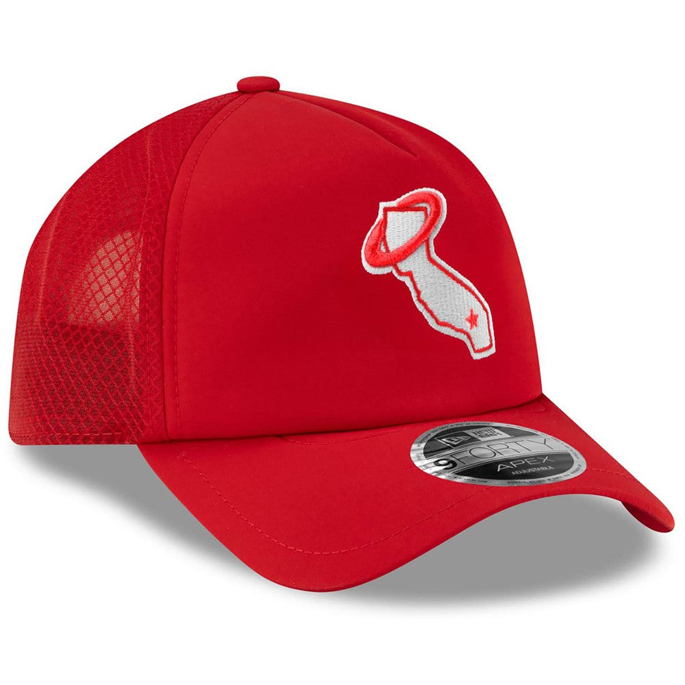 Red Los Angeles Angels New Era 2026 Batting Practice Alternate Apex 9FORTY Adjustable Hat
