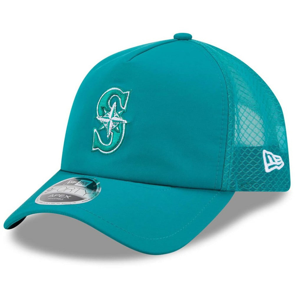 Teal Seattle Mariners New Era 2026 Batting Practice Apex 9FORTY Adjustable Trucker Hat