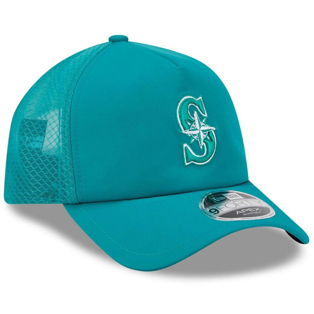 Teal Seattle Mariners New Era 2026 Batting Practice Apex 9FORTY Adjustable Trucker Hat