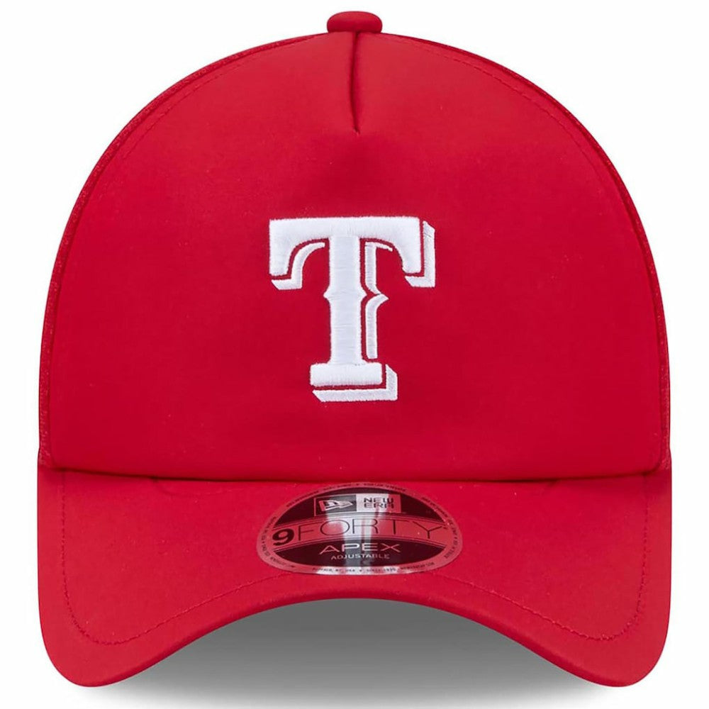 Red Texas Rangers New Era 2026 Batting Practice Apex 9FORTY Adjustable Trucker Hat