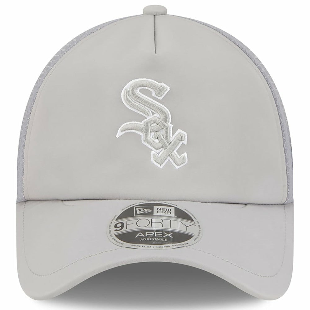 Gray Chicago White Sox New Era 2026 Batting Practice Apex 9FORTY Adjustable Trucker Hat