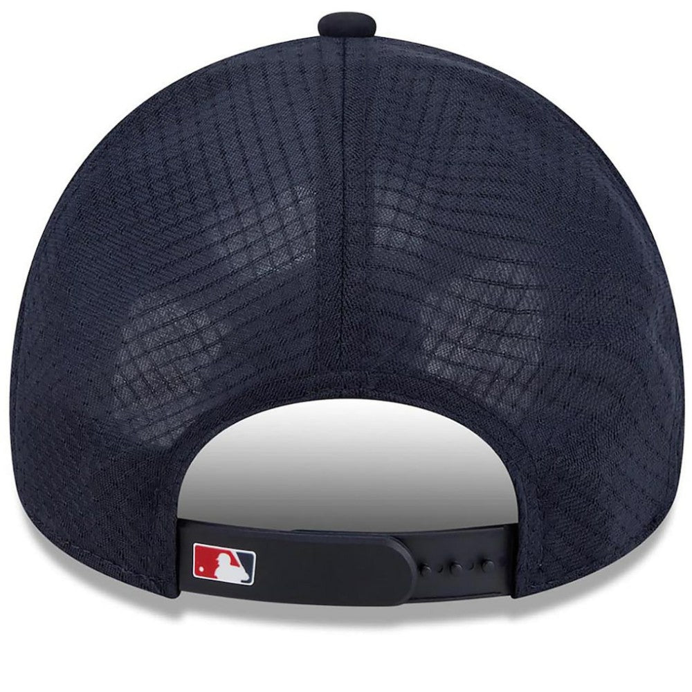 Navy Washington Nationals New Era 2026 Batting Practice Apex 9FORTY Adjustable Trucker Hat