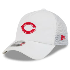 White Cincinnati Reds New Era 2026 Batting Practice Apex 9FORTY Adjustable Trucker Hat