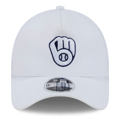 White Milwaukee Brewers New Era 2026 Batting Practice Apex 9FORTY Adjustable Trucker Hat