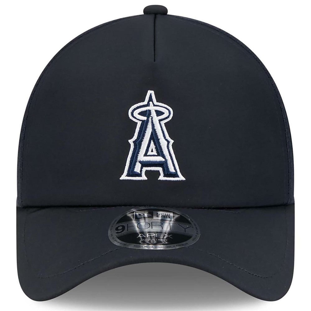 Navy Los Angeles Angels New Era 2026 Batting Practice Apex 9FORTY Adjustable Trucker Hat
