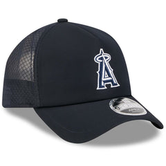 Navy Los Angeles Angels New Era 2026 Batting Practice Apex 9FORTY Adjustable Trucker Hat