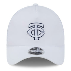 White Minnesota Twins New Era 2026 Batting Practice Apex 9FORTY Adjustable Trucker Hat