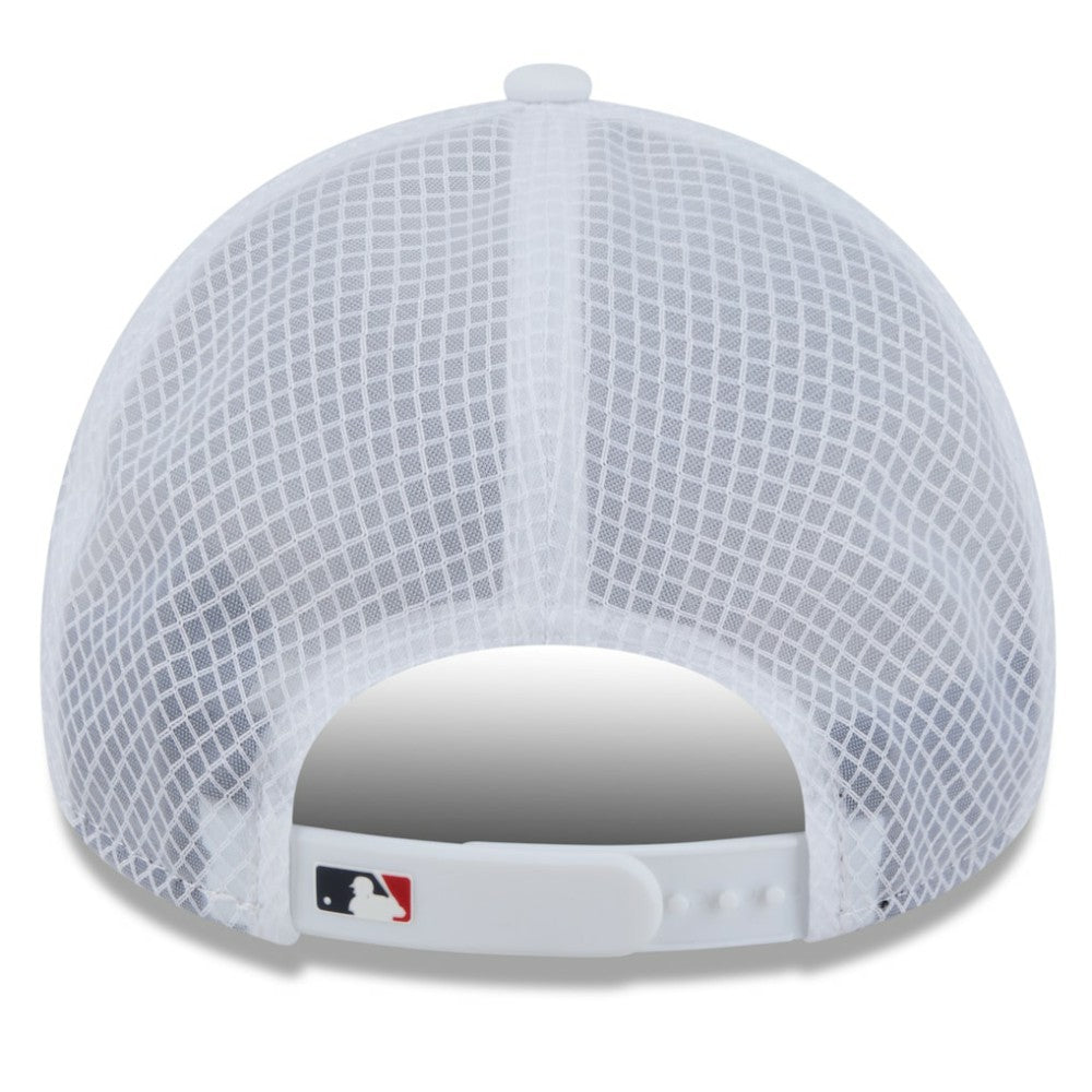 White Minnesota Twins New Era 2026 Batting Practice Apex 9FORTY Adjustable Trucker Hat