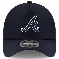 Navy Atlanta Braves New Era 2026 Batting Practice Apex 9FORTY Adjustable Trucker Hat