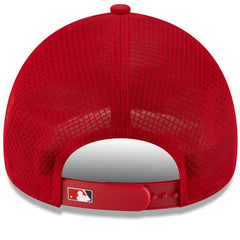 Red Los Angeles Angels New Era 2026 Batting Practice Apex 9FORTY Adjustable Trucker Hat