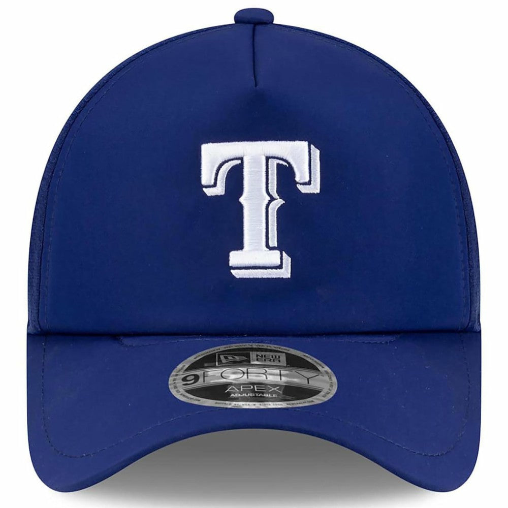 Royal Texas Rangers New Era 2026 Batting Practice Apex 9FORTY Adjustable Trucker Hat