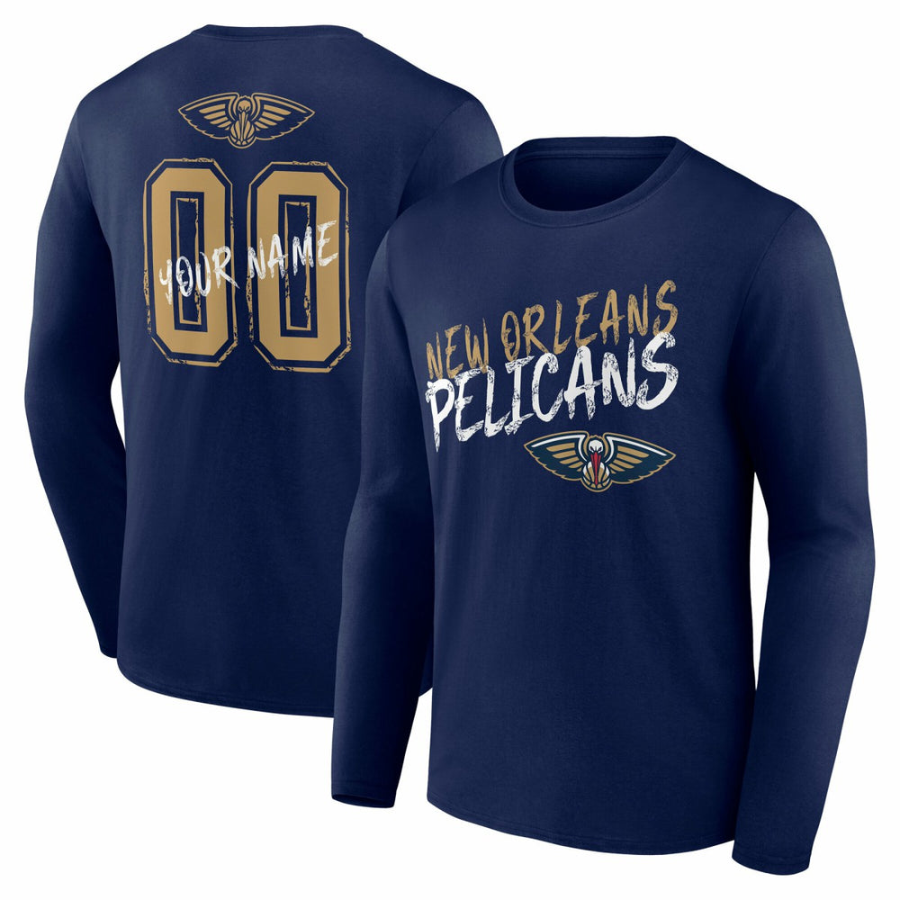 New Orleans Pelicans Hustle Custom Long Sleeve T-Shirt