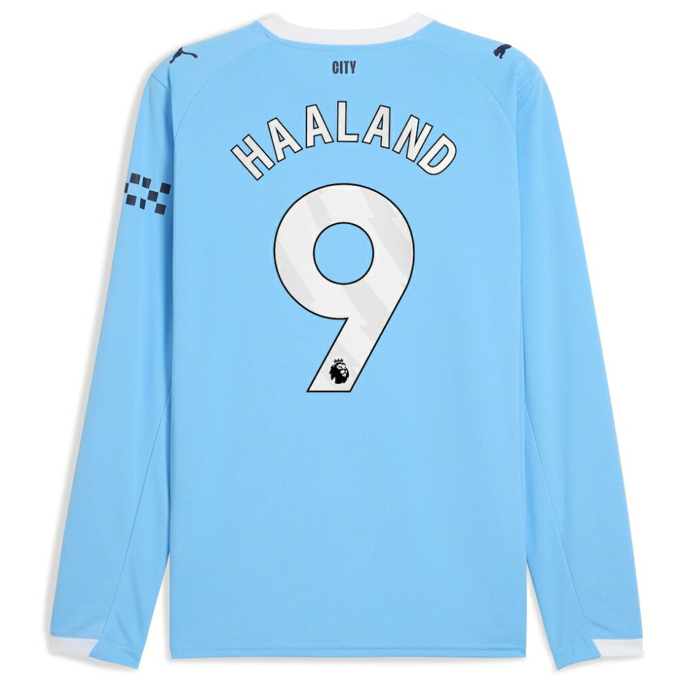 Erling Haaland Manchester City 2025/26 Home Replica Long Sleeve Player Jersey