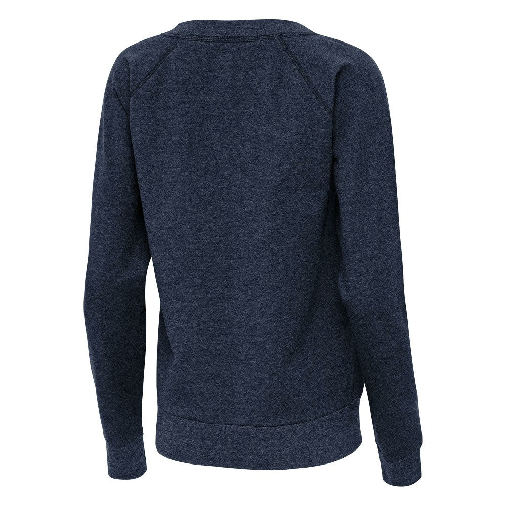Heather Navy Houston Astros Antigua Women's Varsity Tri-Blend V-Neck Long Sleeve T-Shirt