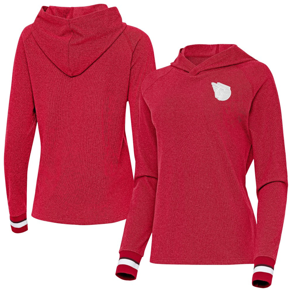 Red Cleveland Guardians Antigua Women's Trek Pullover Hoodie