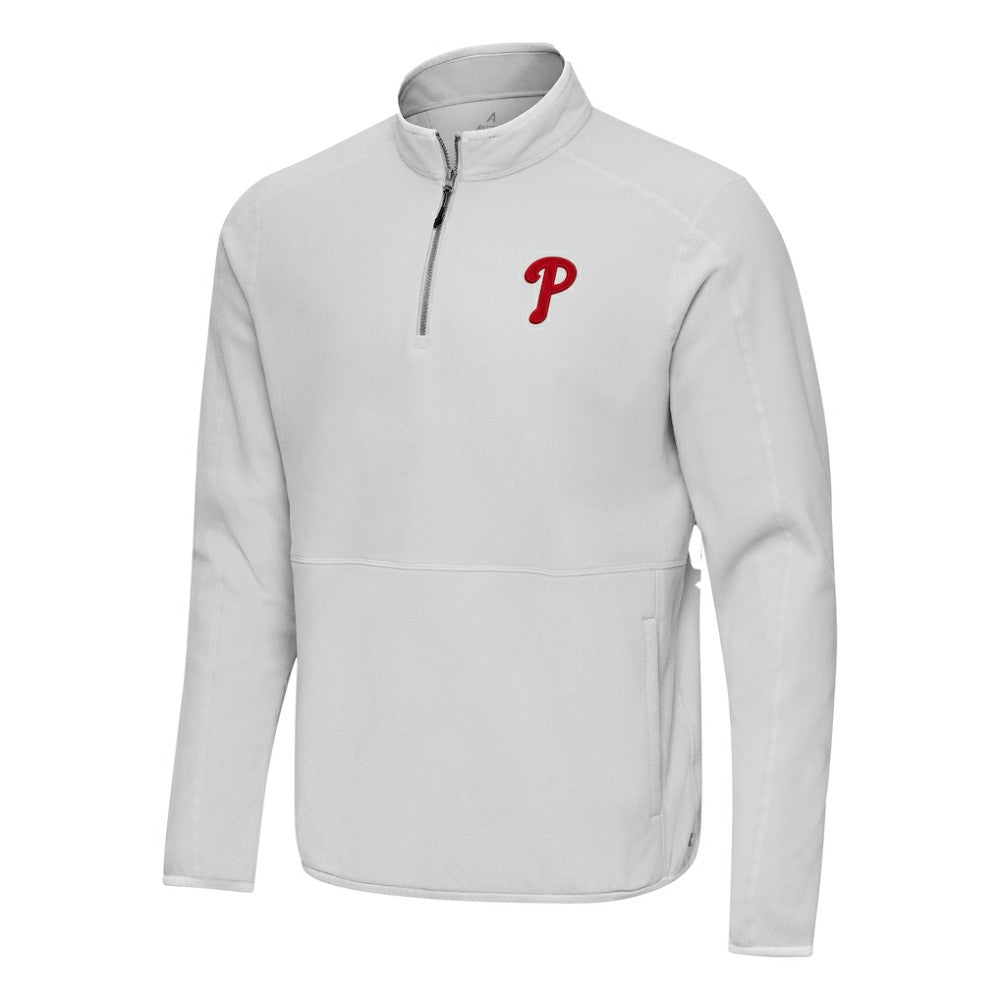 Gray Philadelphia Phillies Antigua Step Up Quarter-Zip Pullover