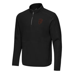 Black San Francisco Giants Antigua Step Up Quarter-Zip Pullover