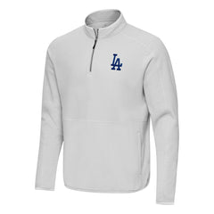 Gray Los Angeles Dodgers Antigua Step Up Quarter-Zip Pullover