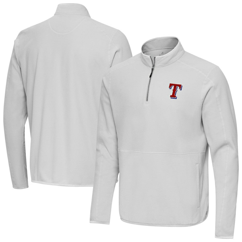 Gray Texas Rangers Antigua Step Up Quarter-Zip Pullover