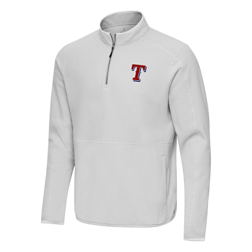 Gray Texas Rangers Antigua Step Up Quarter-Zip Pullover