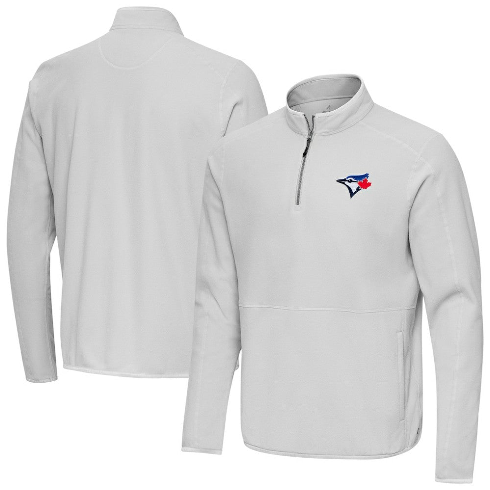 Gray Toronto Blue Jays Antigua Step Up Quarter-Zip Pullover