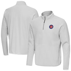 Gray Chicago Cubs Antigua Step Up Quarter-Zip Pullover
