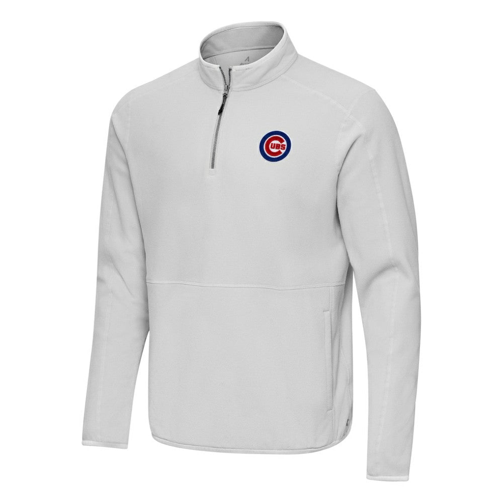 Gray Chicago Cubs Antigua Step Up Quarter-Zip Pullover