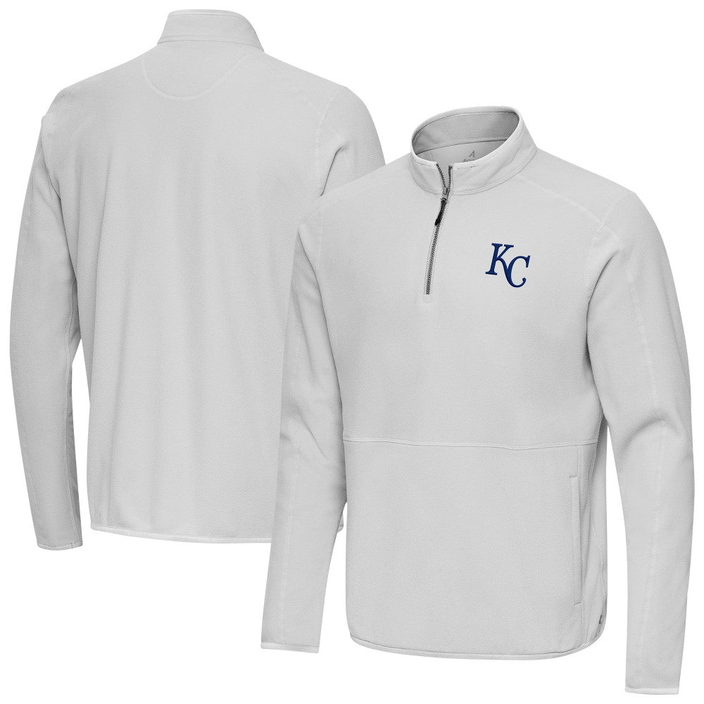 Gray Kansas City Royals Antigua Step Up Quarter-Zip Pullover