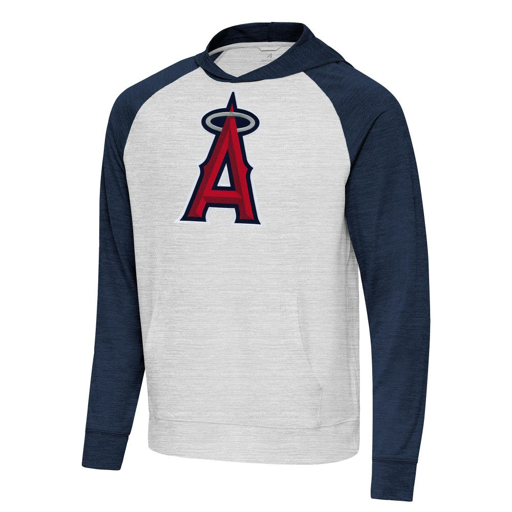 Heather Navy/Gray Los Angeles Angels Antigua Urgent Pullover Hoodie