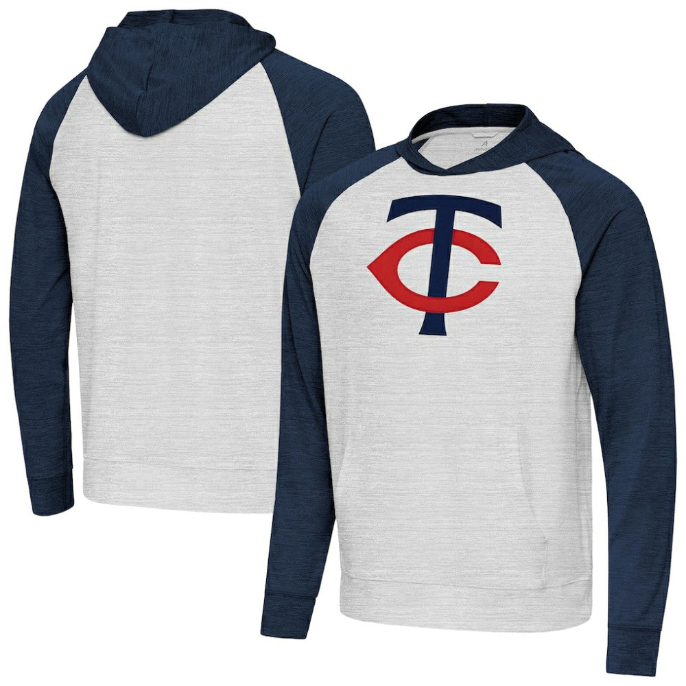 Heather Navy/Gray Minnesota Twins Antigua Urgent Pullover Hoodie