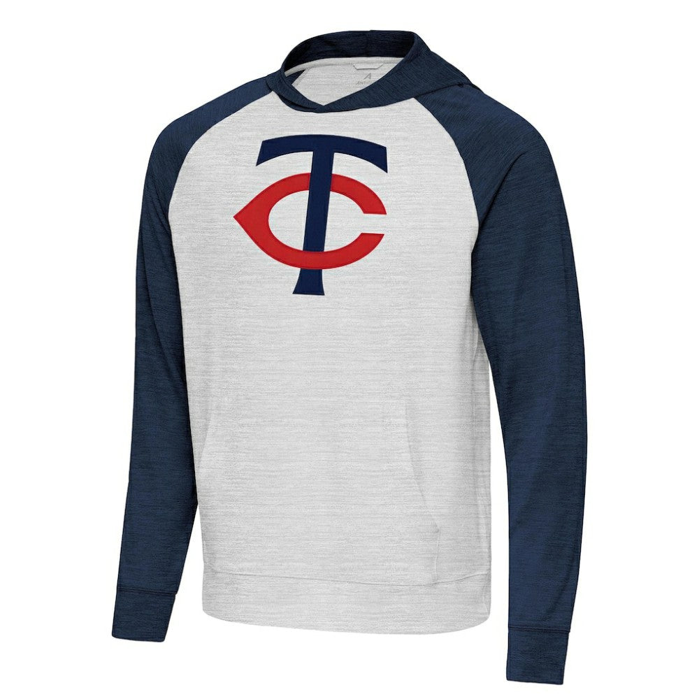 Heather Navy/Gray Minnesota Twins Antigua Urgent Pullover Hoodie