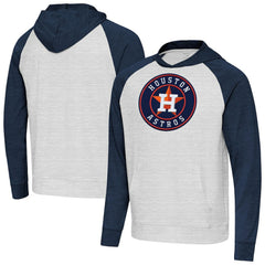 Heather Navy/Gray Houston Astros Antigua Urgent Pullover Hoodie
