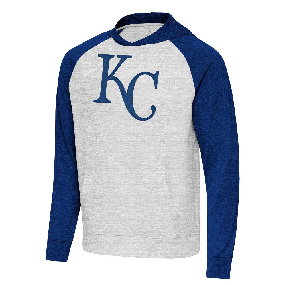 Royal/Gray Kansas City Royals Antigua Urgent Pullover Hoodie