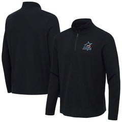 Heather Black Miami Marlins Antigua Sync Tri-Blend Quarter-Zip Pullover