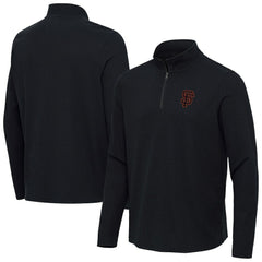 Heather Black San Francisco Giants Antigua Sync Tri-Blend Quarter-Zip Pullover