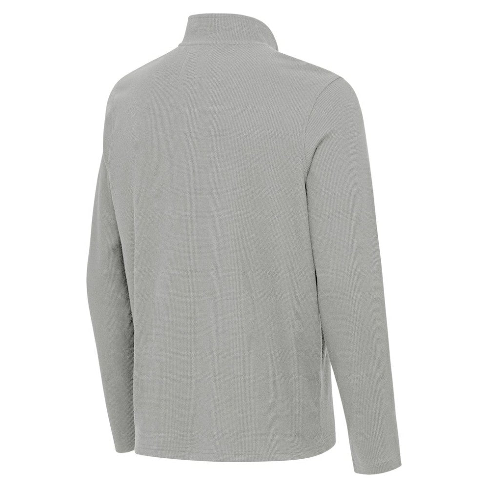 Heather Gray Texas Rangers Antigua Sync Tri-Blend Quarter-Zip Pullover