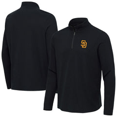 Heather Black San Diego Padres Antigua Sync Tri-Blend Quarter-Zip Pullover