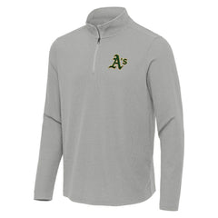 Heather Gray Athletics Antigua Sync Tri-Blend Quarter-Zip Pullover