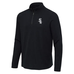 Heather Black Chicago White Sox Antigua Sync Tri-Blend Quarter-Zip Pullover