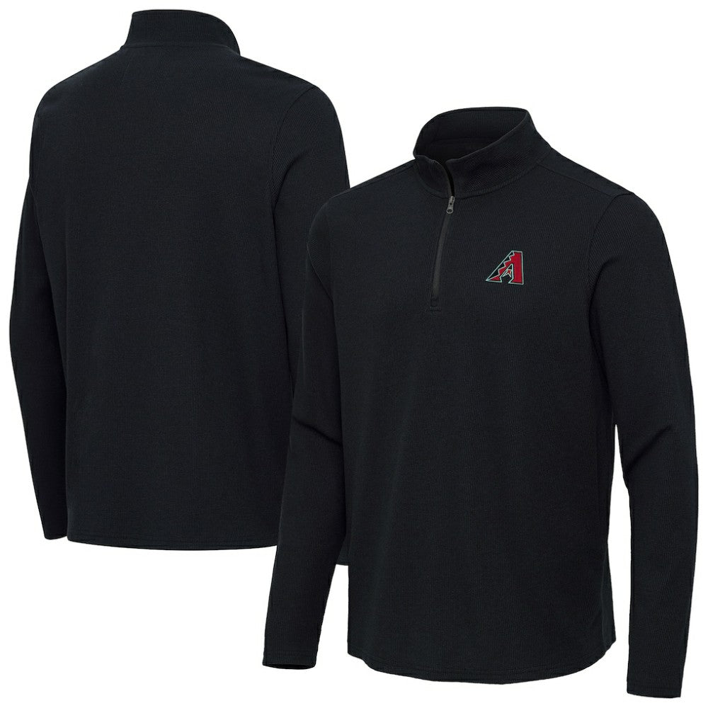 Heather Black Arizona Diamondbacks Antigua Sync Tri-Blend Quarter-Zip Pullover
