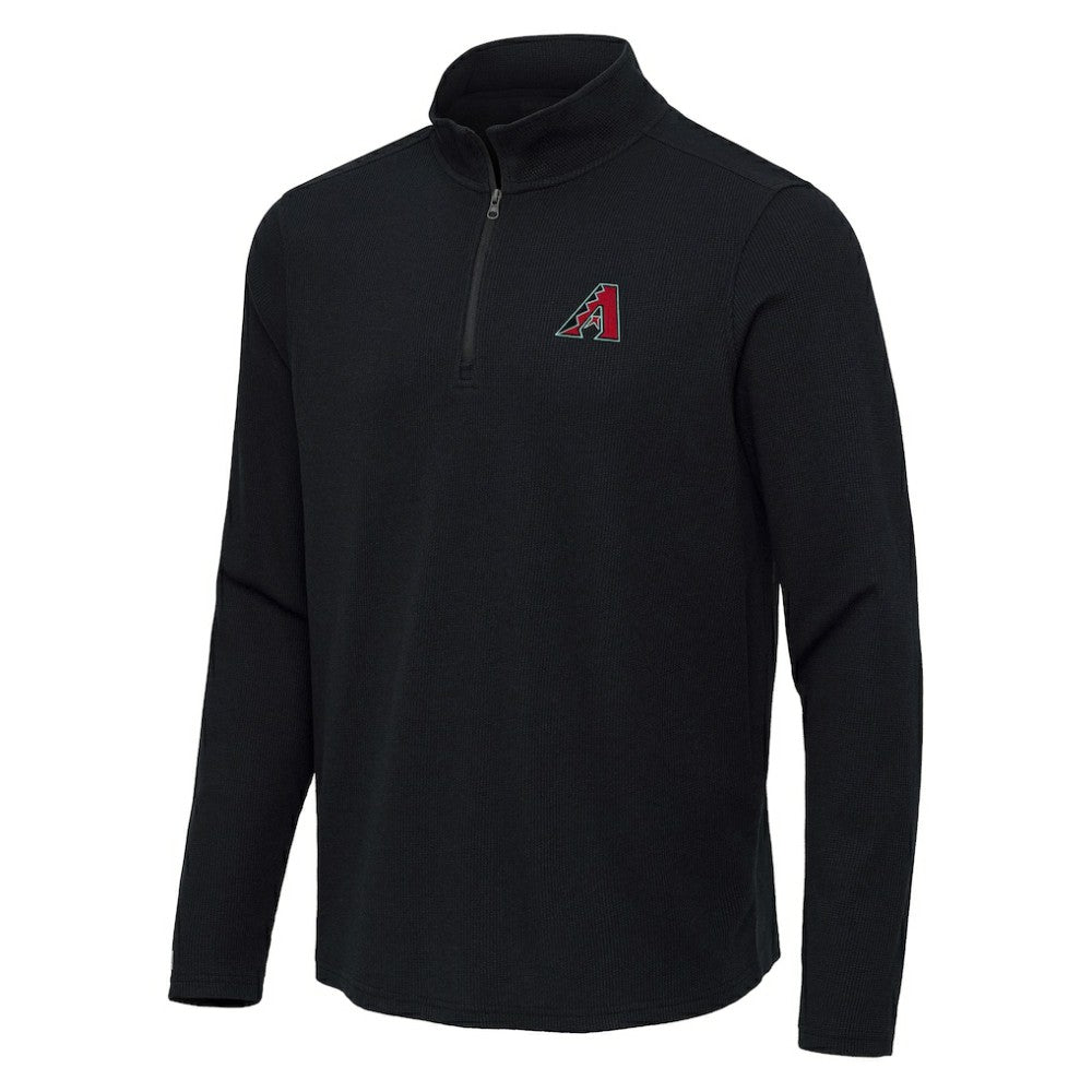 Heather Black Arizona Diamondbacks Antigua Sync Tri-Blend Quarter-Zip Pullover
