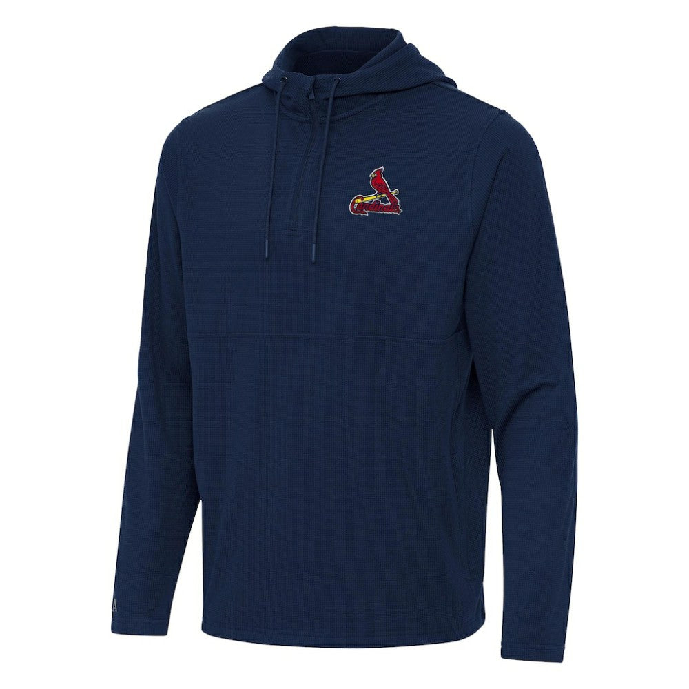 Navy St. Louis Cardinals Antigua Connected Quarter-Zip Pullover Hoodie