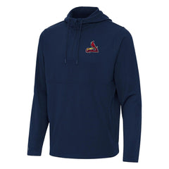 Navy St. Louis Cardinals Antigua Connected Quarter-Zip Pullover Hoodie