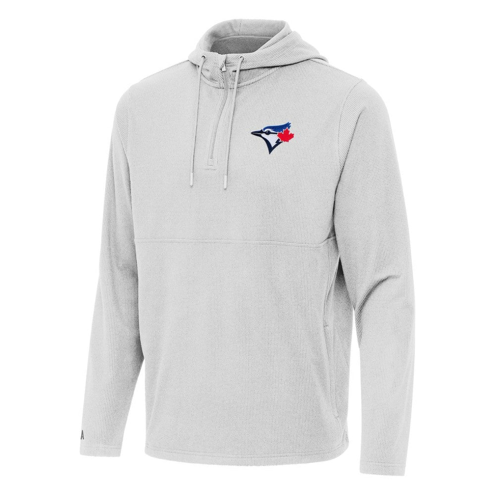 Gray Toronto Blue Jays Antigua Connected Quarter-Zip Pullover Hoodie
