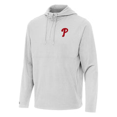 Gray Philadelphia Phillies Antigua Connected Quarter-Zip Pullover Hoodie